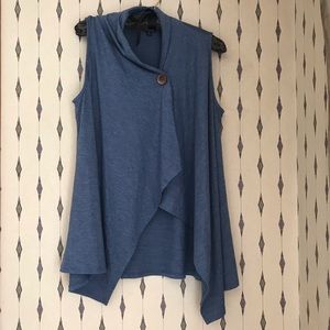 Bobeau Blue Soft Vest with button, small